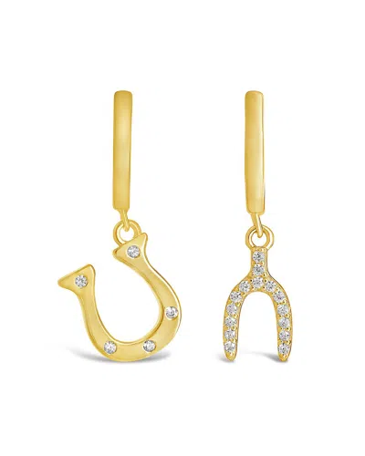 Sterling Forever Sterling Silver Kiara Cz Micro Hoop Earrings In Gold