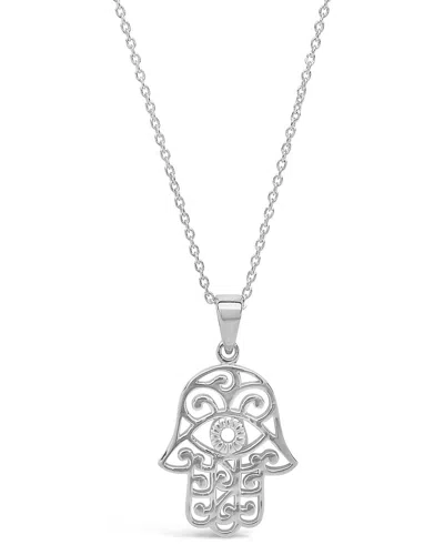 Sterling Forever Sterling Silver Lace Hamsa Pendant Necklace