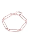 Sterling Forever Sterling Silver Large Link Bracelet In Rose Gold