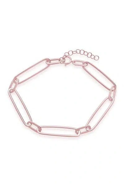 Sterling Forever Sterling Silver Large Link Bracelet In Rose Gold