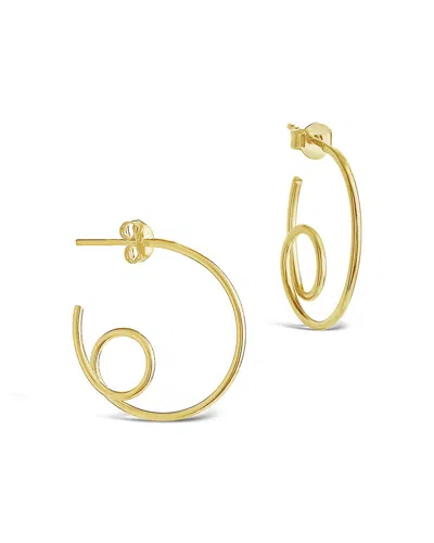 Sterling Forever Sterling Silver Loop Hoops In Gold