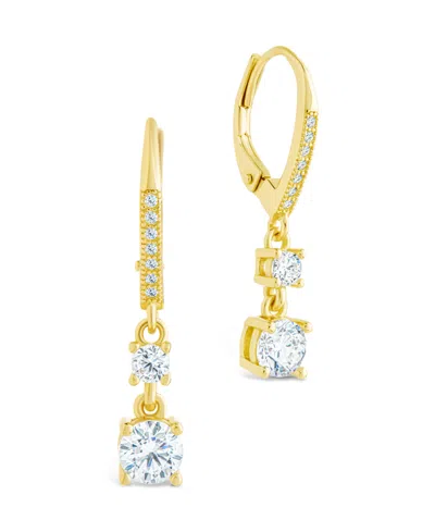 Sterling Forever Sterling Silver Magdalena Brilliant Cut Cz French Clip Earrings In Brown