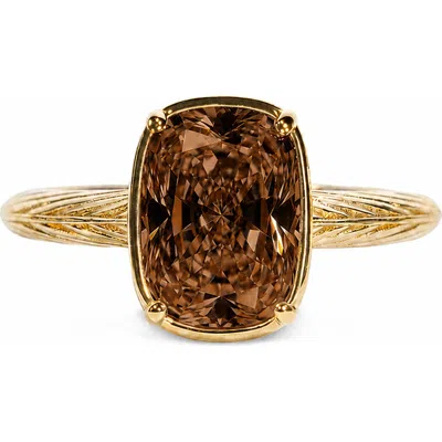 Sterling Forever Sterling Silver Mini Chocolate Cubic Zirconia Ring In Brown