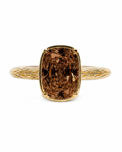Sterling Forever Sterling Silver Mini Chocolate Elongated Cushion Ring In Brown