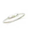 Sterling Forever Sterling Silver Minimal Bar Signet Ring In Silver