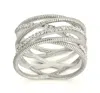 Sterling Forever Sterling Silver Multi Band & Cz Ring In Silver