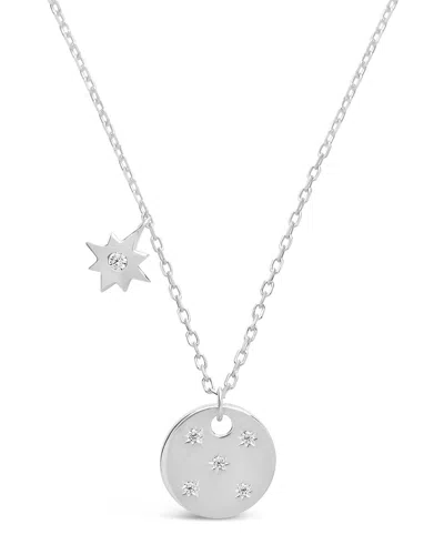 Sterling Forever Sterling Silver Northern Star Disk & Burst Necklace