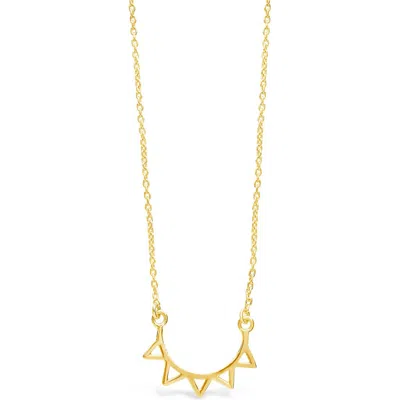 Sterling Forever Sterling Silver Open Spike Pendant In Gold