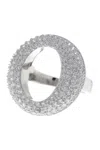 Sterling Forever Sterling Silver Pave O Ring In Silver