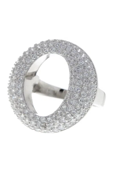 Sterling Forever Sterling Silver Pave O Ring