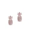 Sterling Forever Sterling Silver Pineapple Stud Earrings In Multi