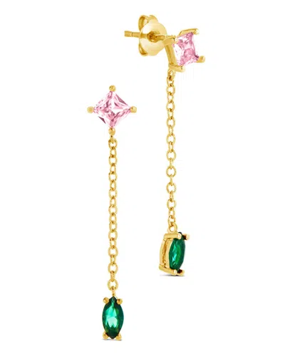 Sterling Forever Sterling Silver Polaris Cz Dangle Earrings In Gold