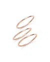 Sterling Forever Sterling Silver Polished Band Set Of 3 In Multi