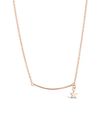 Sterling Forever Sterling Silver Polished Bar & Star Drop Necklace In Multi