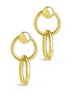 Sterling Forever Sterling Silver Polished Interlocking Circle Drop Earrings In Gold