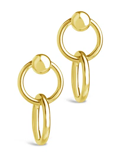 Sterling Forever Sterling Silver Polished Interlocking Circle Drop Earrings In Gold