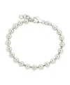 Sterling Forever Sterling Silver Preston Beaded Bracelet In Silver