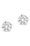 Sterling Forever Sterling Silver Round Cubic Zirconia Stud Earrings In Metallic