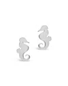 Sterling Forever Sterling Silver Seahorse Studs In Silver