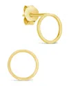 Sterling Forever Sterling Silver Simple Circle Stud Earrings In Gold