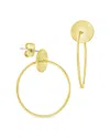 Sterling Forever Sterling Silver Solid Circle Stud Drop Earrings In Gold