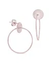 Sterling Forever Sterling Silver Solid Circle Stud Drop Earrings In Metallic