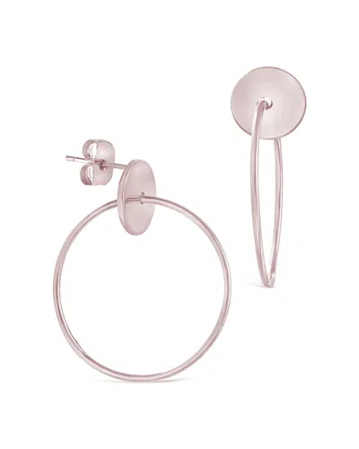 Sterling Forever Sterling Silver Solid Circle Stud Drop Earrings In Metallic