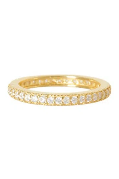 Sterling Forever Sterling Silver Sparkling Cz Band Ring In Gold