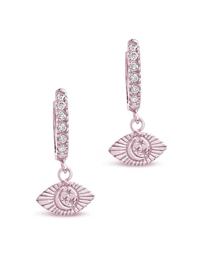 Sterling Forever Sterling Silver Starry Nights Eye Micro Hoops