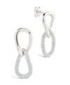 Sterling Forever Sterling Silver Taissa Cz Chain Link Studs In Brown