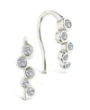 Sterling Forever Sterling Silver Talia Cz Bezel Crawler Earrings In Metallic