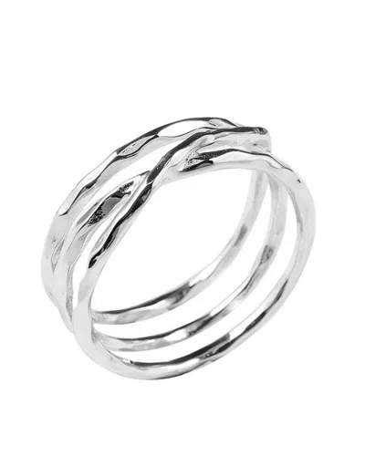 Sterling Forever Sterling Silver Textured Multi Band Ring