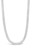 Sterling Forever Sterling Silver Thick Herringbone Chain Necklace In Metallic