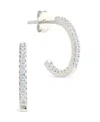 Sterling Forever Sterling Silver Thin Bezel Statement Hoops In Metallic