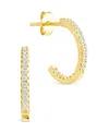 Sterling Forever Sterling Silver Thin Bezel Statement Hoops In Gold