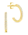 Sterling Forever Sterling Silver Thin Bezel Statement Hoops In Gold