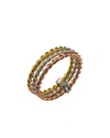 Sterling Forever Sterling Silver Tri Color Twist Band Ring In Gold