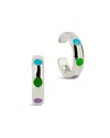 Sterling Forever Gold-tone Or Silver-tone Colorful Enamel Enamel Accent Ear Cuff Set Of 2 In Metallic