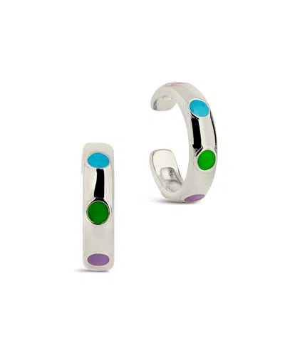 Sterling Forever Sterling Silver Truvy Enamel Ear Cuff Set Of 2