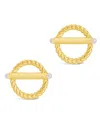 Sterling Forever Sterling Silver Victoria Pearl Stud Earrings In Gold
