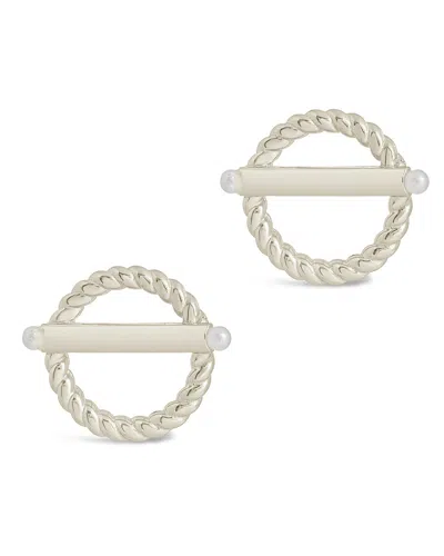 Sterling Forever Sterling Silver Victoria Pearl Stud Earrings