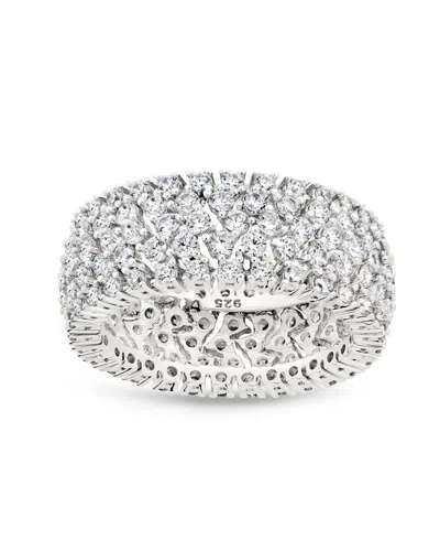 Sterling Forever Yvonne Cubic Zirconia Eternity Band Ring In Metallic