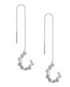 Sterling Forever Sterling Silver Zig Zag Ear Cuff With Threader Earrings In Silver