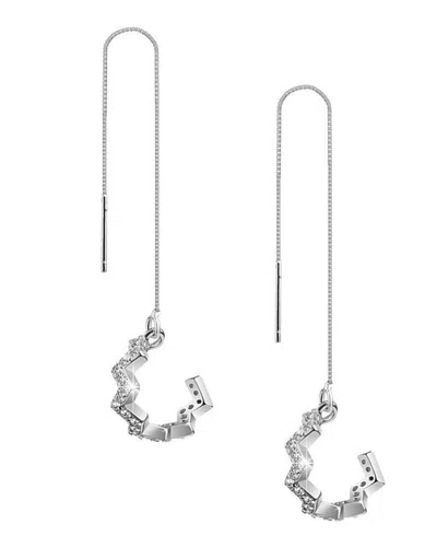 Sterling Forever Sterling Silver Zig Zag Ear Cuff With Threader Earrings
