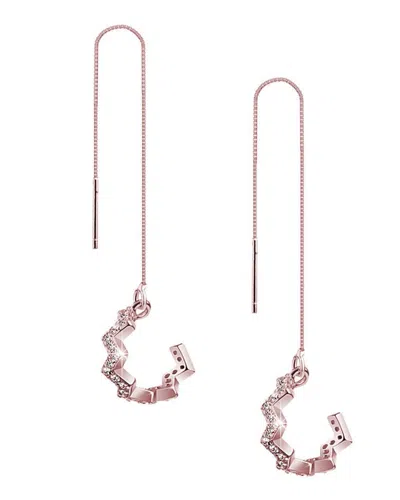 Sterling Forever Sterling Silver Zig Zag Ear Cuff With Threader Earrings In Multi