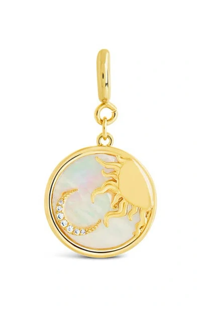 Sterling Forever Sun And Moon Mother Of Pearl Charms In Gold