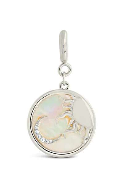 Sterling Forever Sun And Moon Mother Of Pearl Charms In Silver