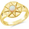 Sterling Forever Sunni Opal Signet Ring In Gold