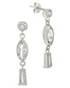 Sterling Forever Suvi Triple Cz Drop Stud Earrings In Silver