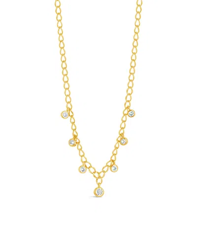 Sterling Forever Sydney Cz Charm Chain Necklace In Gold
